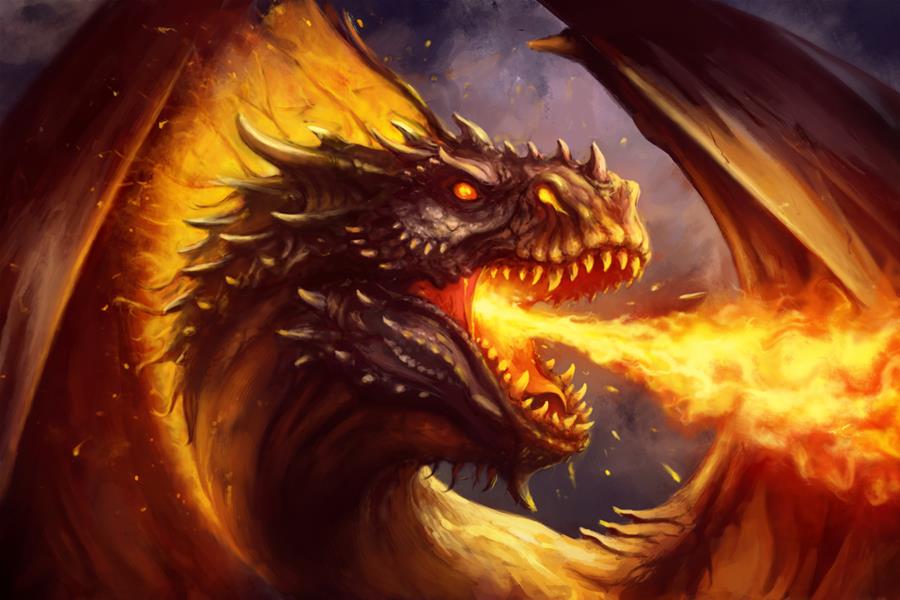 how to draw a realistic dragon breathing fire