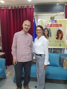 Atelier Comment enseigner la prononciation du fran&ccedil;ais (FLE) de mani&egrave;re concr&egrave;te, efficace et stimulante par Magali Boueux &agrave; Tanta au local de la maison G&eacute;nial