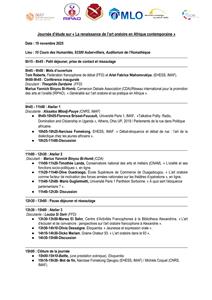 Programme de la journ&eacute;e&nbsp;